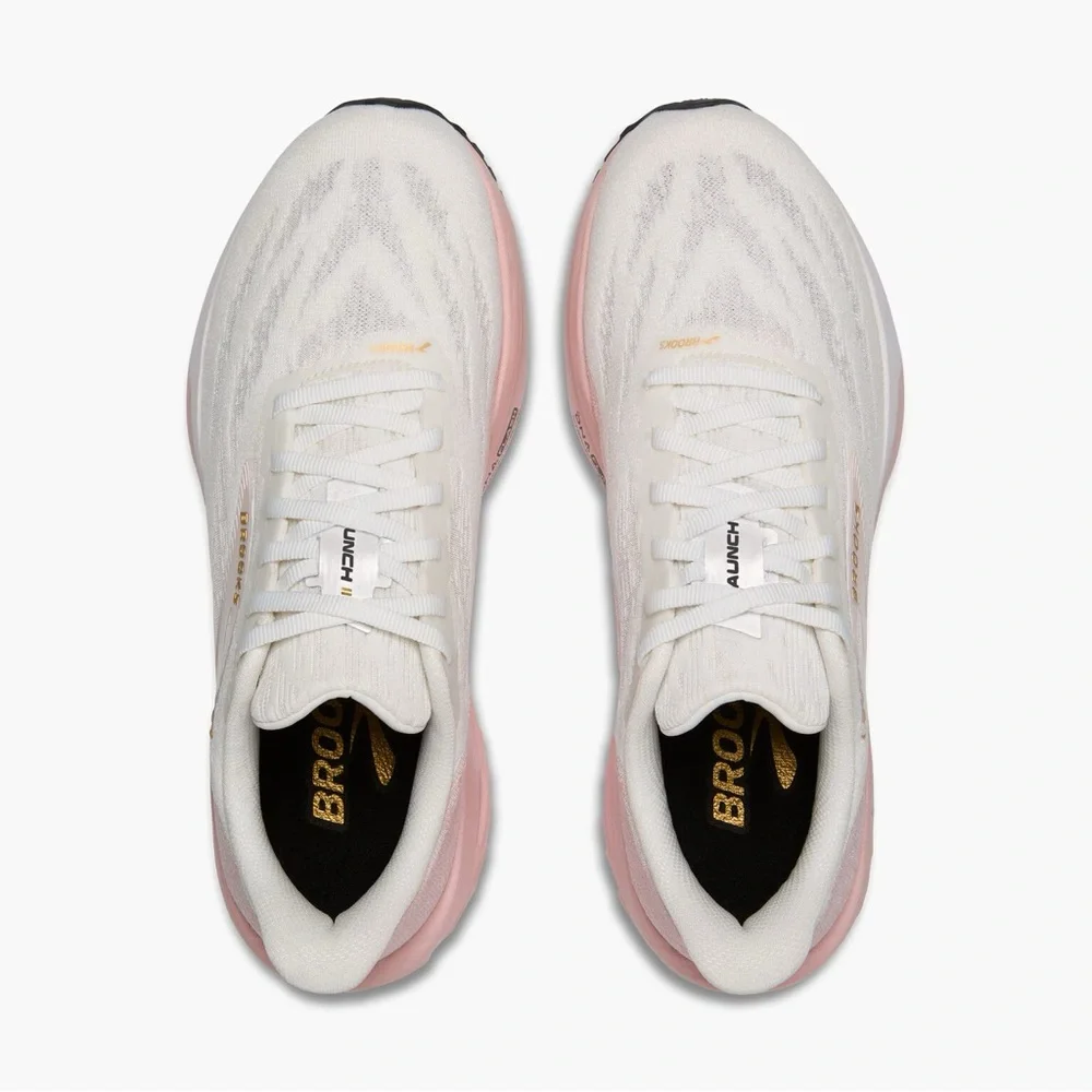 Brooks Women's Launch 11 White and Pink Running Athletic Shoes - Picture 7 of 10